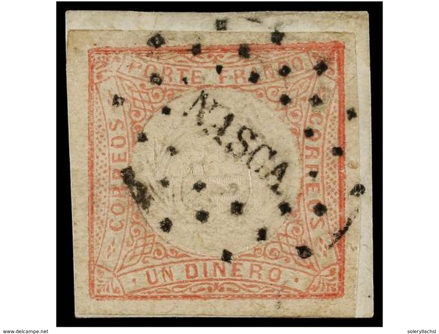 PERU. Sc.12. 1862. 1 Dinero Negro, Mat. CÍRCULO DE PUNTOS De NASCA. PRECIOSO Y RARO. - Sonstige & Ohne Zuordnung