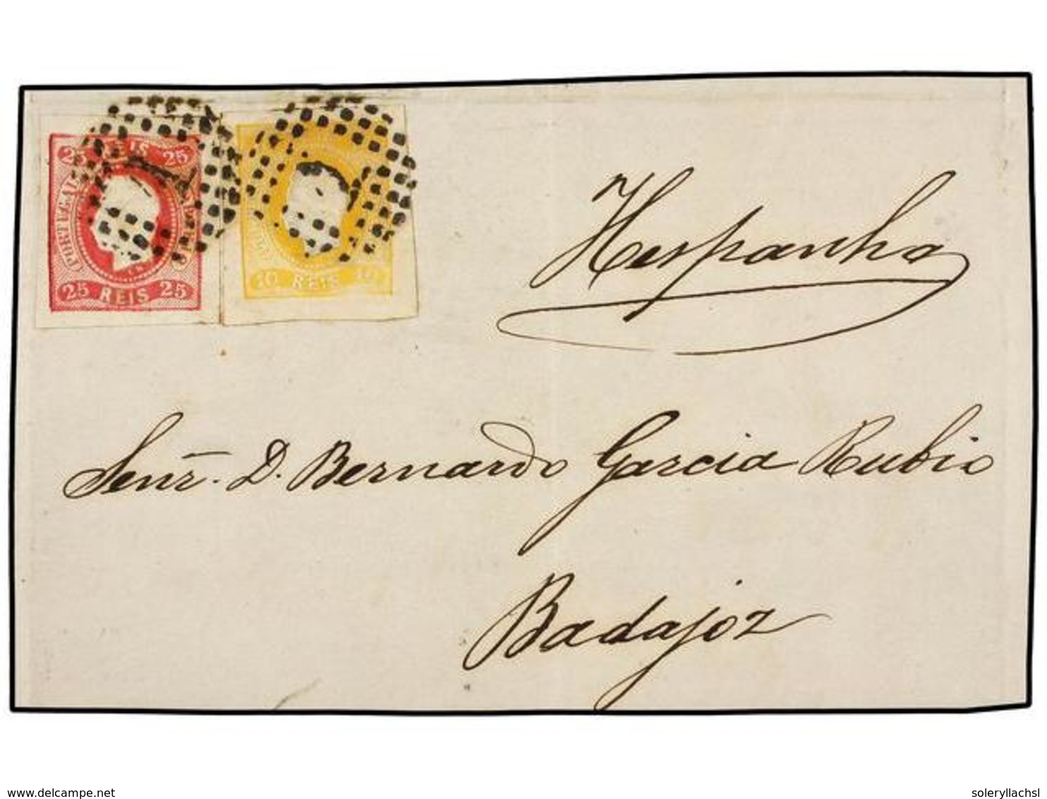 PORTUGAL. Af.20, 22. 1866. FRONTAL. 10 Reis Amarillo Y 25 Reis Rosa, Márgenes Enormes. Espectacular Calidad. - Sonstige & Ohne Zuordnung