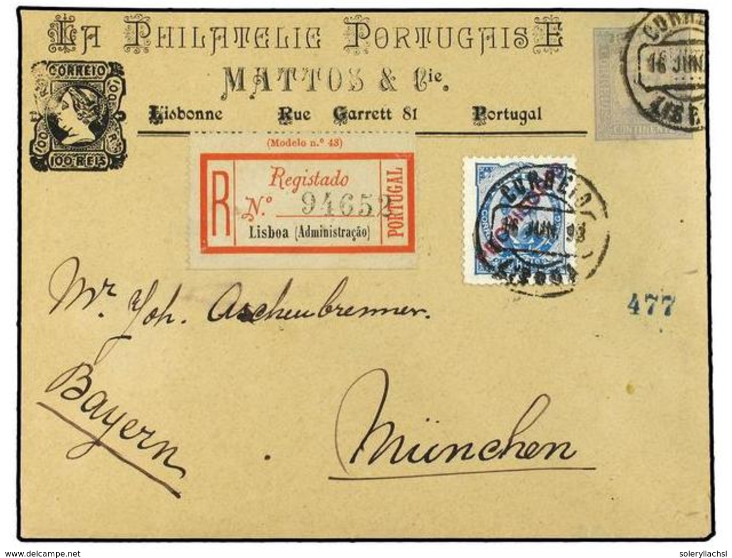 PORTUGAL. 1898. Entero Postal De 50 Reis Gris De LA PHILATELIE PORTUGAISE Con Franqueo Complementario De 50 Reis Azul Co - Sonstige & Ohne Zuordnung