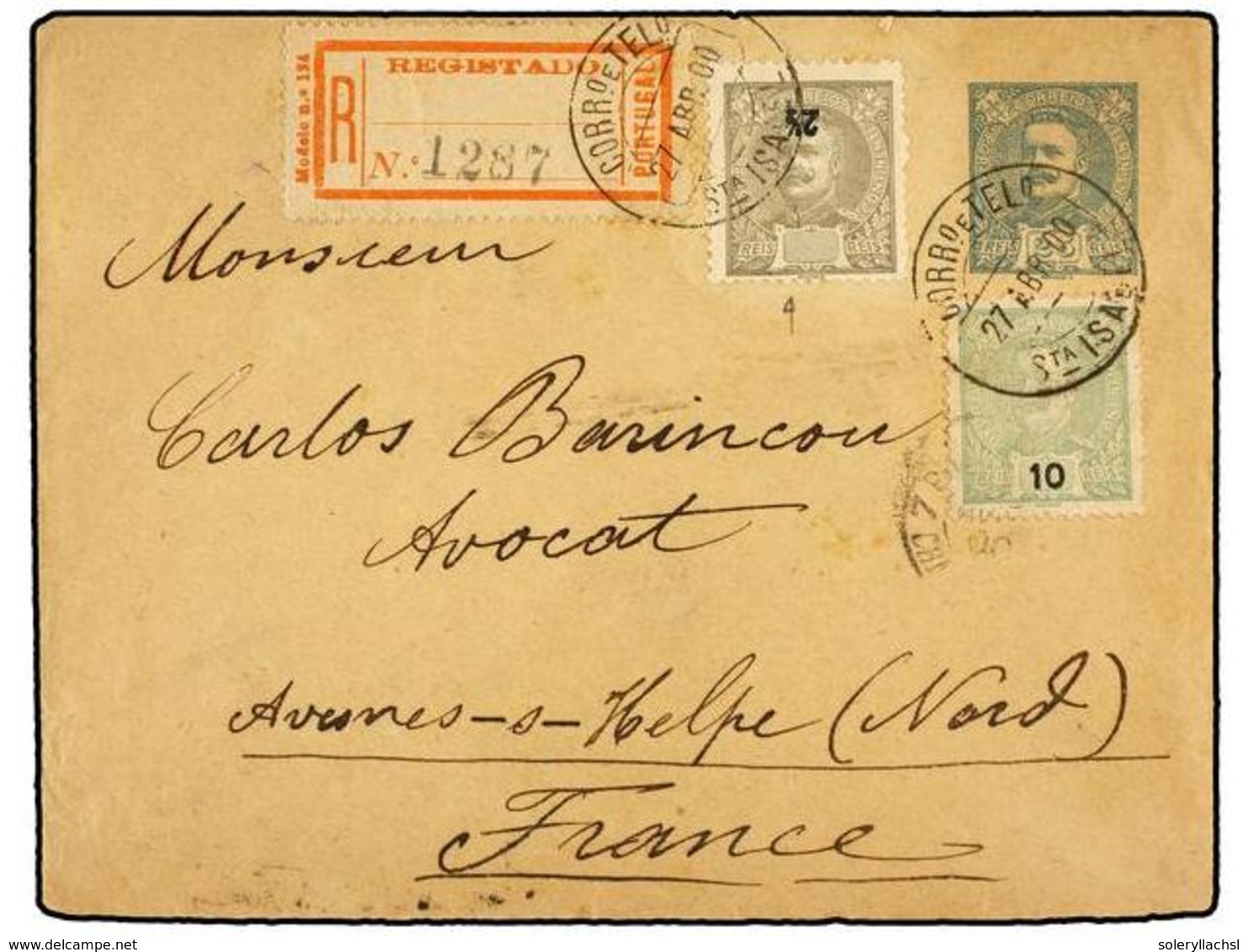 PORTUGAL. Af.126, 128. 1900. STA. ISABEL A FRANCIA. 2 1/2 Reis Gris CIFRA DEL VALOR INVERTIDA Sobe Entero Postal De 25 R - Sonstige & Ohne Zuordnung