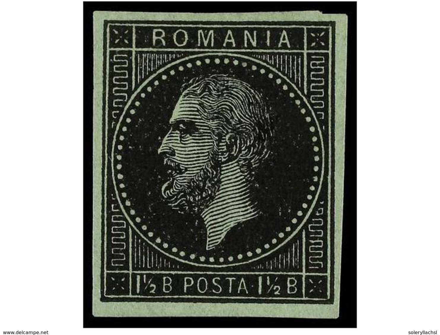 RUMANIA. Mi.43 (8). 1876. 1 1/2 Bani ESSAYS. Group Of 8 Stamps Black On Different Colours Paper. - Altri & Non Classificati