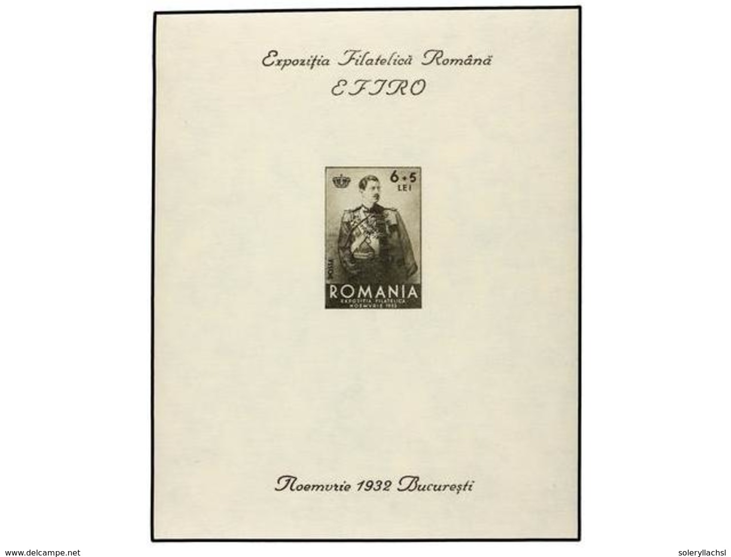 ** RUMANIA. Mi.Bk-1A. 1932. Souvenir Sheet SPECIAL PRINTING On Thick Paper. Special Edition Made By Order Of King Carol  - Altri & Non Classificati