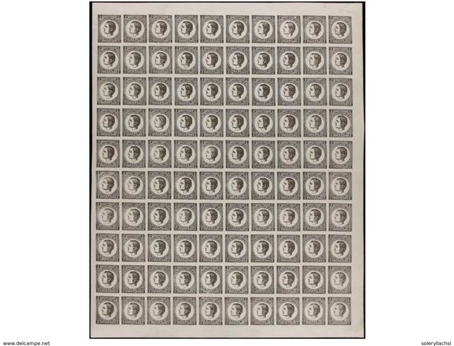 ** SERBIA. Mi.20II. 1878. 2 Para Black. Completa Sheet Of 100 Stamps. - Sonstige & Ohne Zuordnung