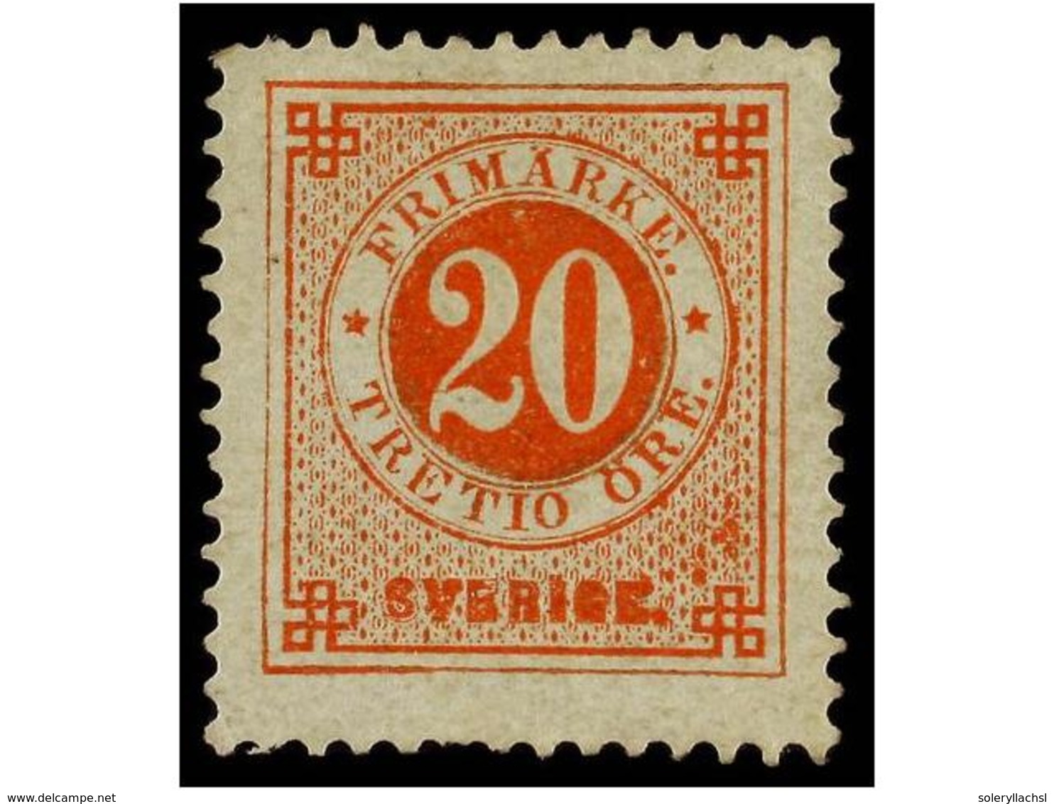 (*) SUECIA. Fa.33 V1. 1877. 20 Ore Red, ERROR 'TRETIO'. Without Gum And Short Perforation. A Rare Stamp. F. RICHTER. (Fa - Sonstige & Ohne Zuordnung
