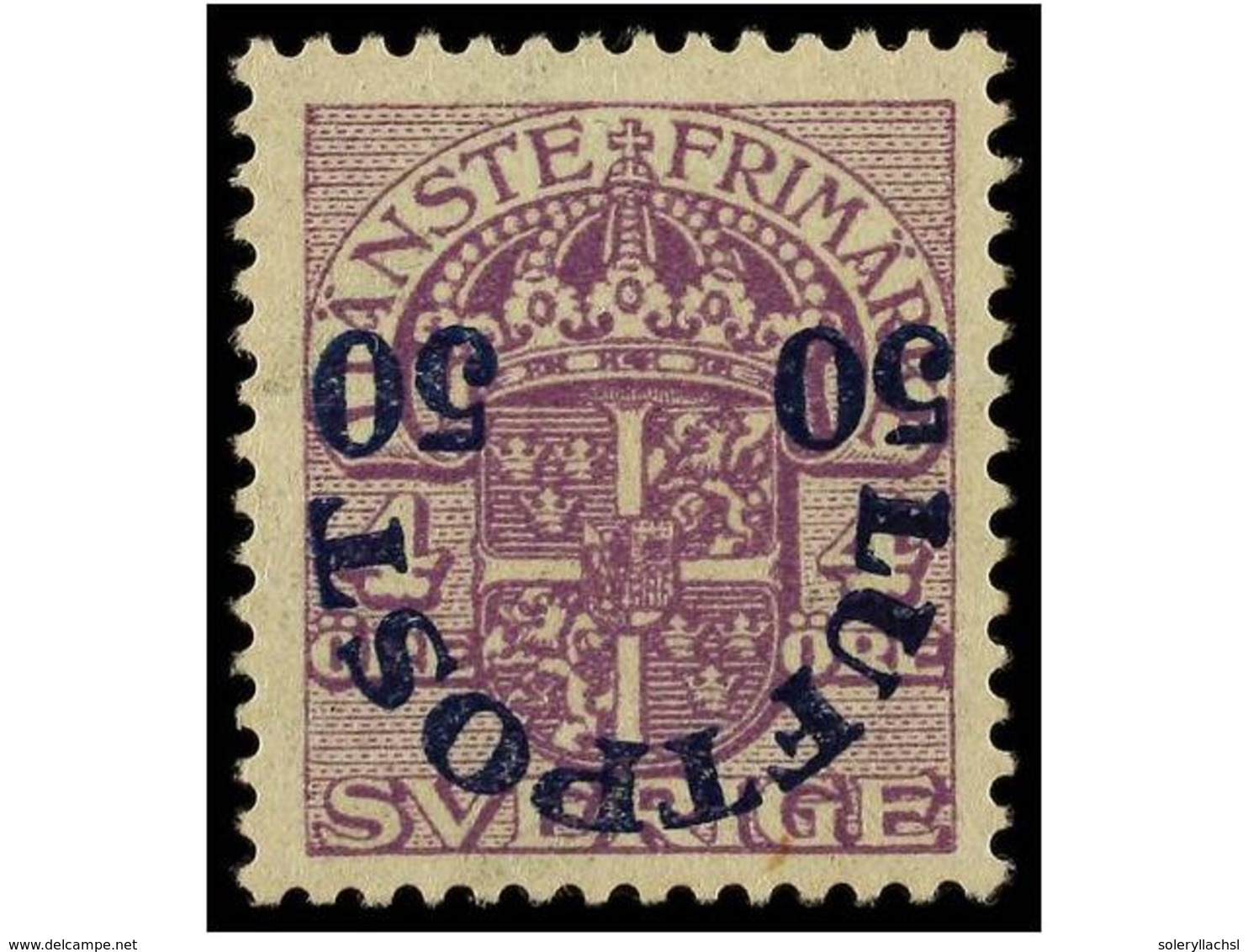 * SUECIA. Fa.136/38 V1. 1920. Complete Set INVERTED SURCHARGE. (Fa. 8.100 Kr.). Cert. NUSSBAUM. - Sonstige & Ohne Zuordnung