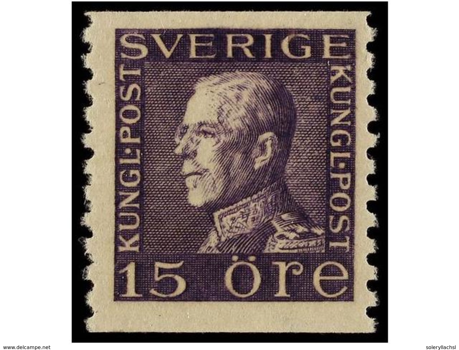** SUECIA. Fa.175Acx. 1922. 15 Ore Violet With Water Mark (Yvert 157). Mint Never Hinged. (Fa. 45.000 Kr.). Cert. G. MEN - Sonstige & Ohne Zuordnung
