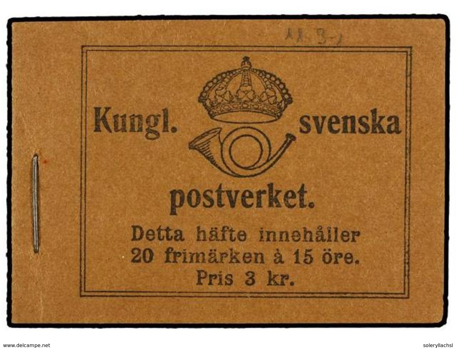 SUECIA. Fa.H-11B1. 1922. CARNET De 3 Kr., 20 X 15 Ore (Fa. 11.000 Kr.). - Other & Unclassified