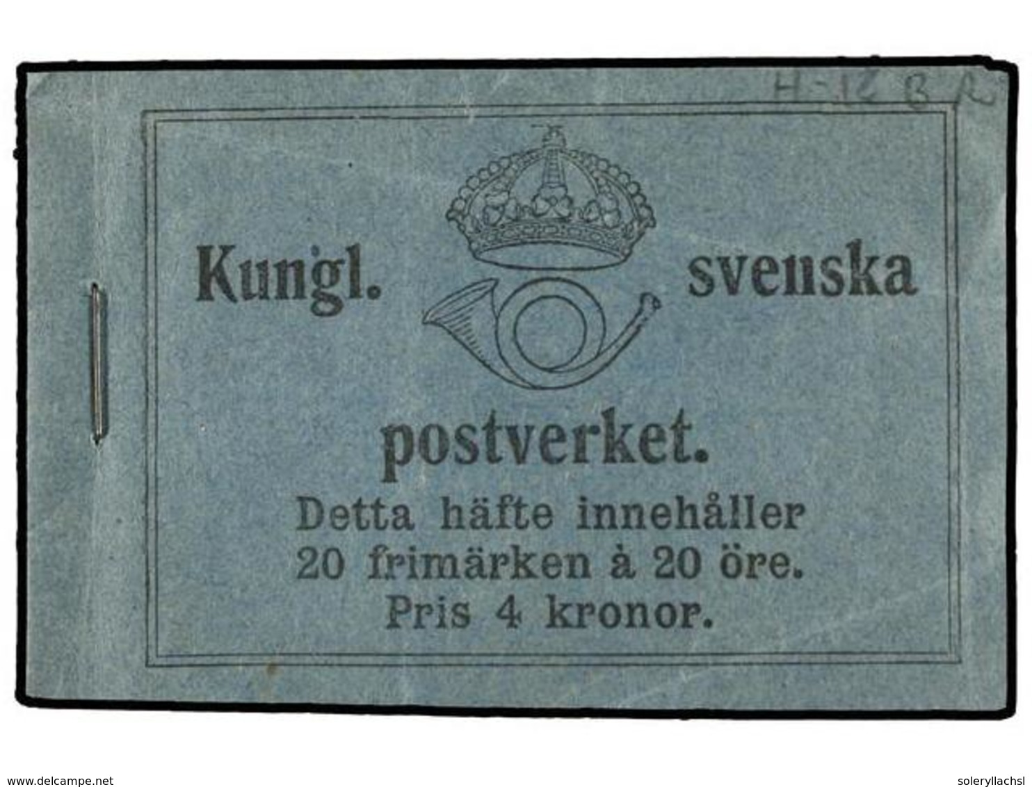 SUECIA. Fa.H-12BR. 1920. CARNET De 4 Kr., 20 X 20 Ore (Fa. 15.000 Kr.). - Sonstige & Ohne Zuordnung