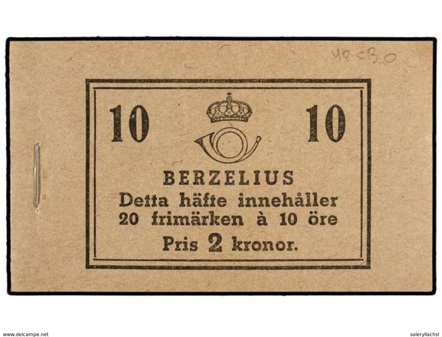 SUECIA. Fa.H-40CBO. 1939. CARNET De 2 Kr., 20 X 10 Ore. (Fa. 17.000 Kr.). - Sonstige & Ohne Zuordnung