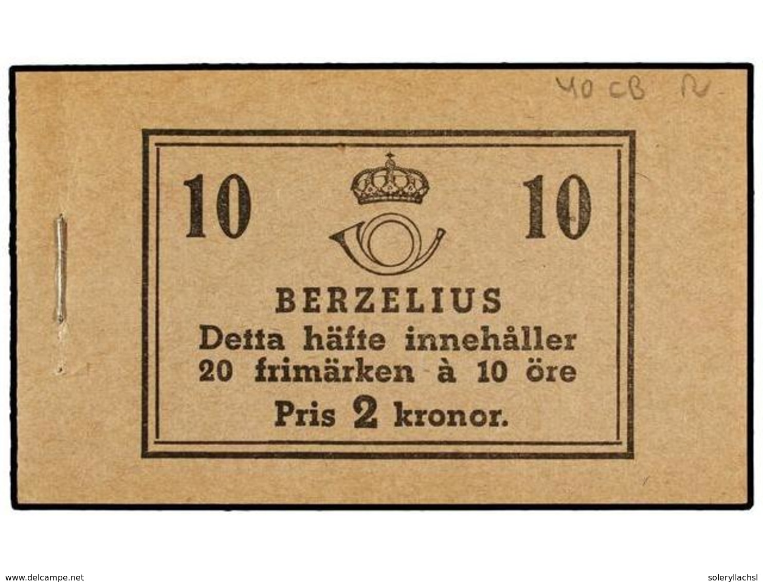 SUECIA. Fa.H-40CBR. 1939. CARNET De 2 Kr., 20 X 10 Ore. (Fa. 17.000 Kr.). - Sonstige & Ohne Zuordnung