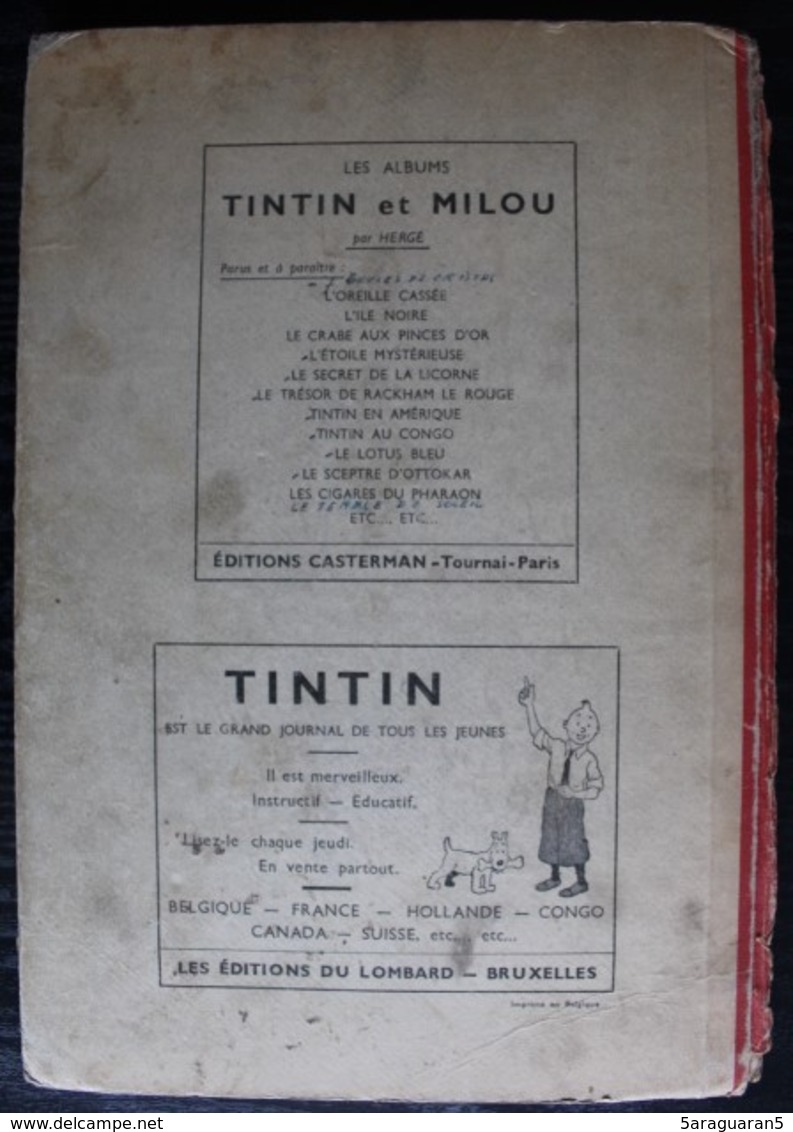 BD TINTIN - Recueil Album 4 - Edition Belge Le Lombard 1948 - Tintin