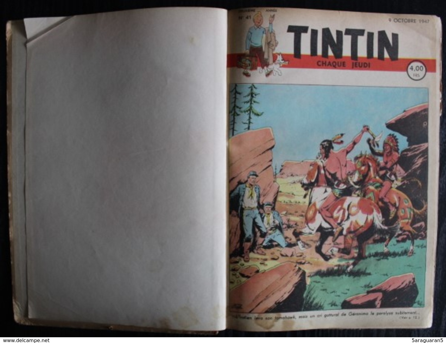 BD TINTIN - Recueil Album 4 - Edition Belge Le Lombard 1948 - Tintin