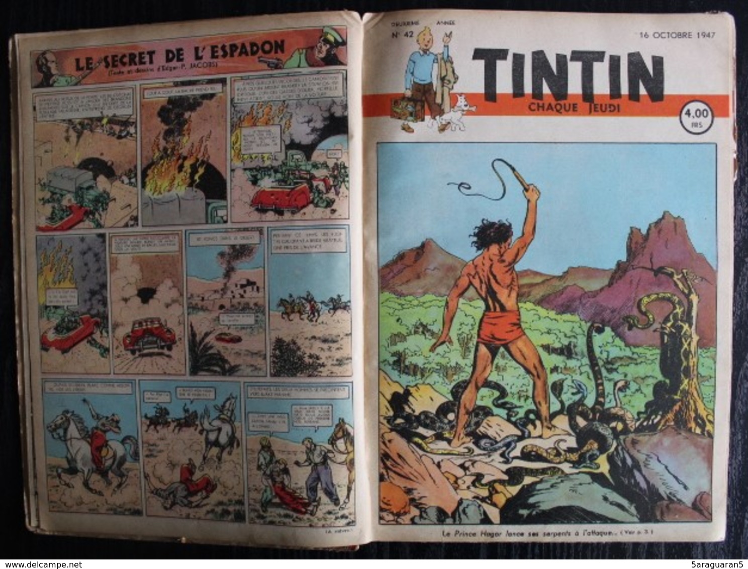 BD TINTIN - Recueil Album 4 - Edition Belge Le Lombard 1948