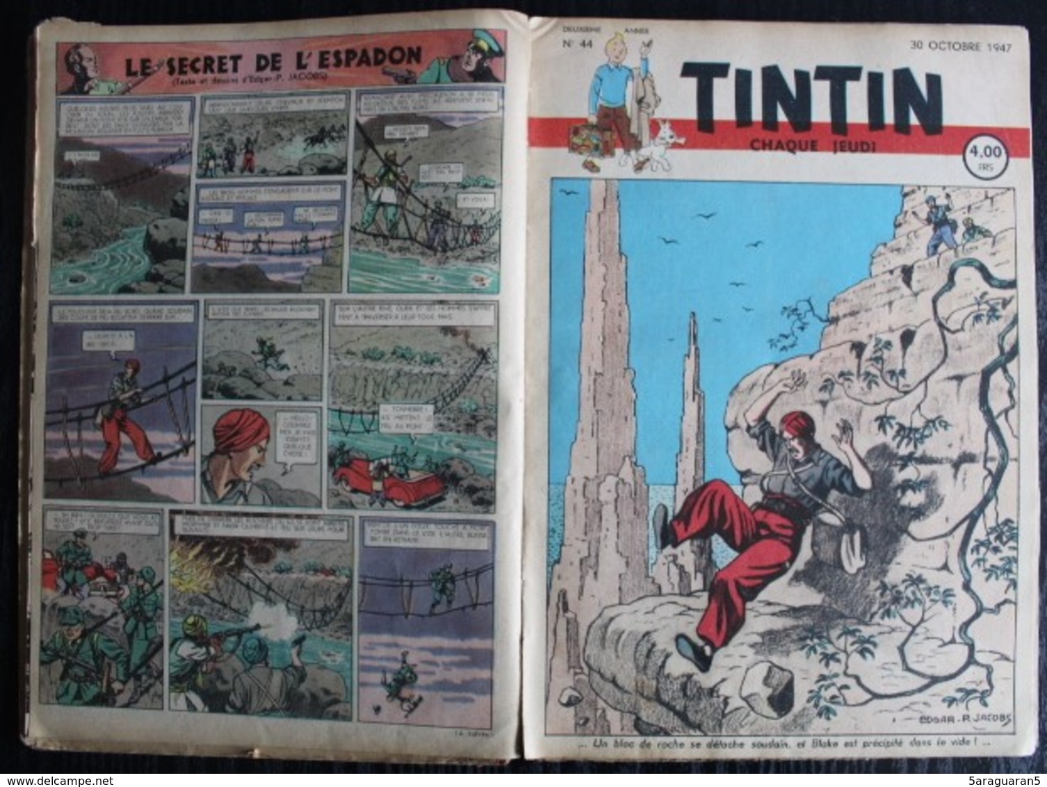 BD TINTIN - Recueil Album 4 - Edition Belge Le Lombard 1948