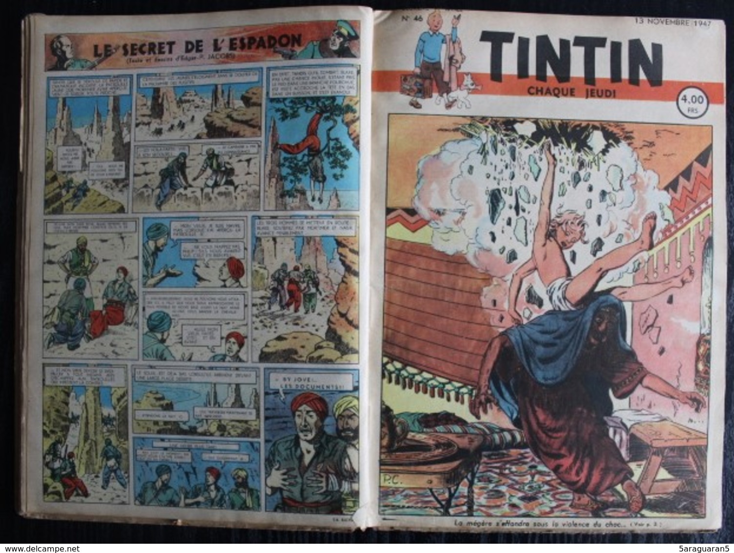 BD TINTIN - Recueil Album 4 - Edition Belge Le Lombard 1948