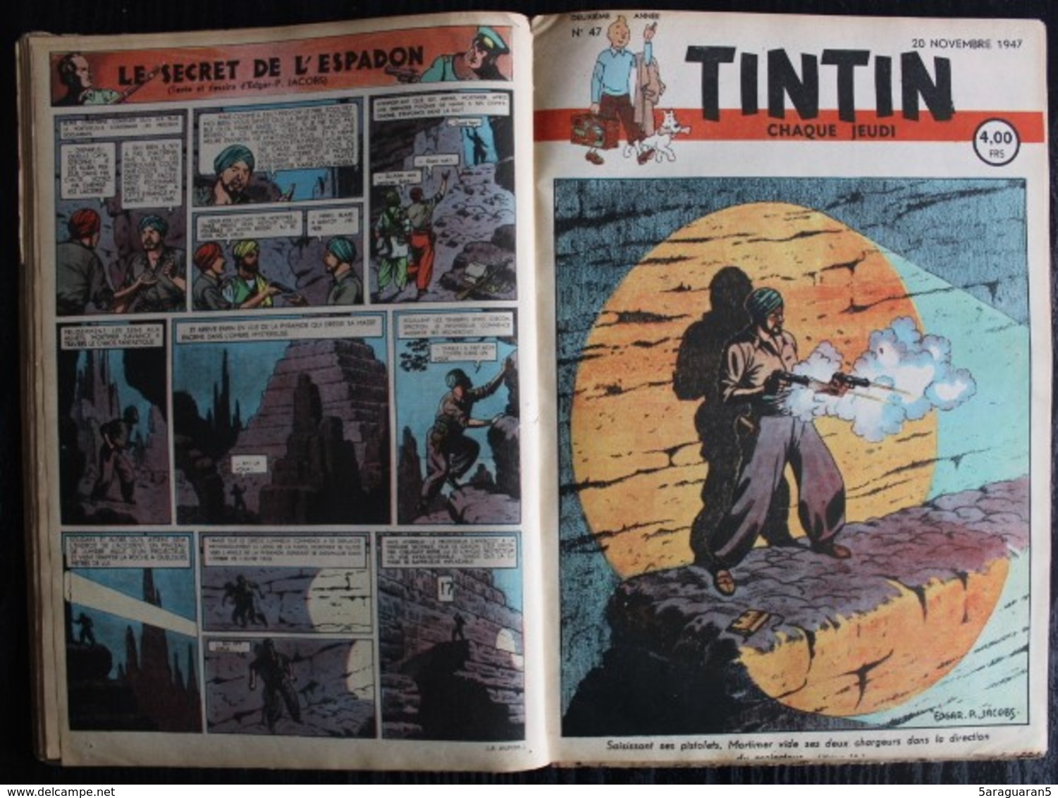 BD TINTIN - Recueil Album 4 - Edition Belge Le Lombard 1948