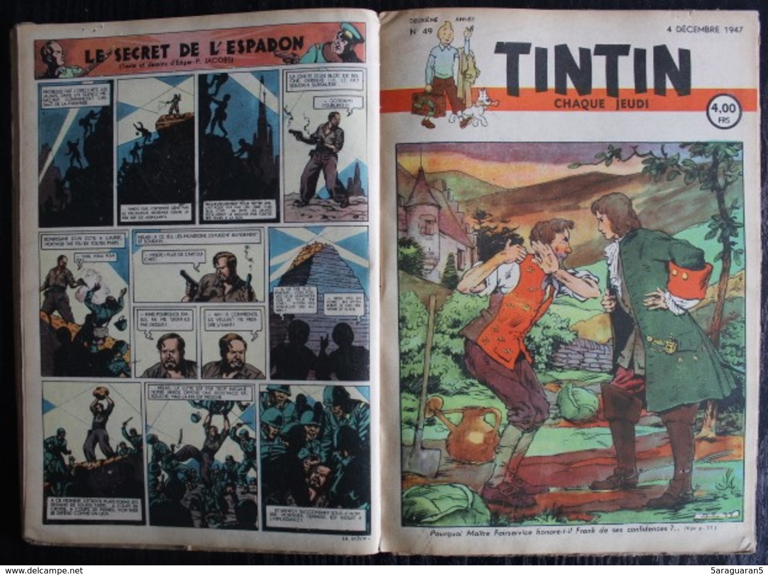 BD TINTIN - Recueil Album 4 - Edition Belge Le Lombard 1948