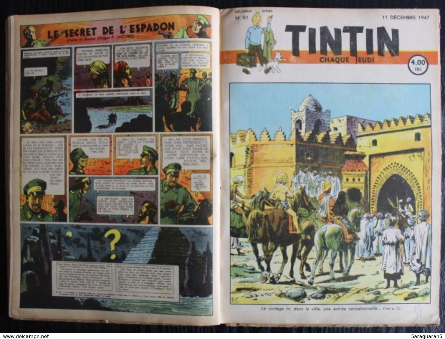 BD TINTIN - Recueil Album 4 - Edition Belge Le Lombard 1948