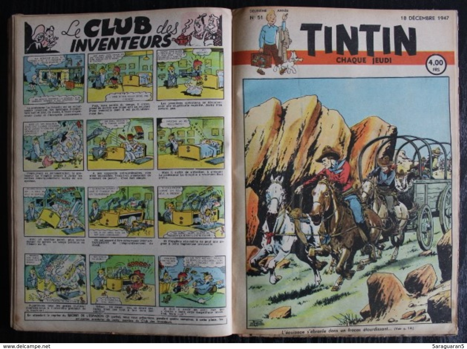 BD TINTIN - Recueil Album 4 - Edition Belge Le Lombard 1948