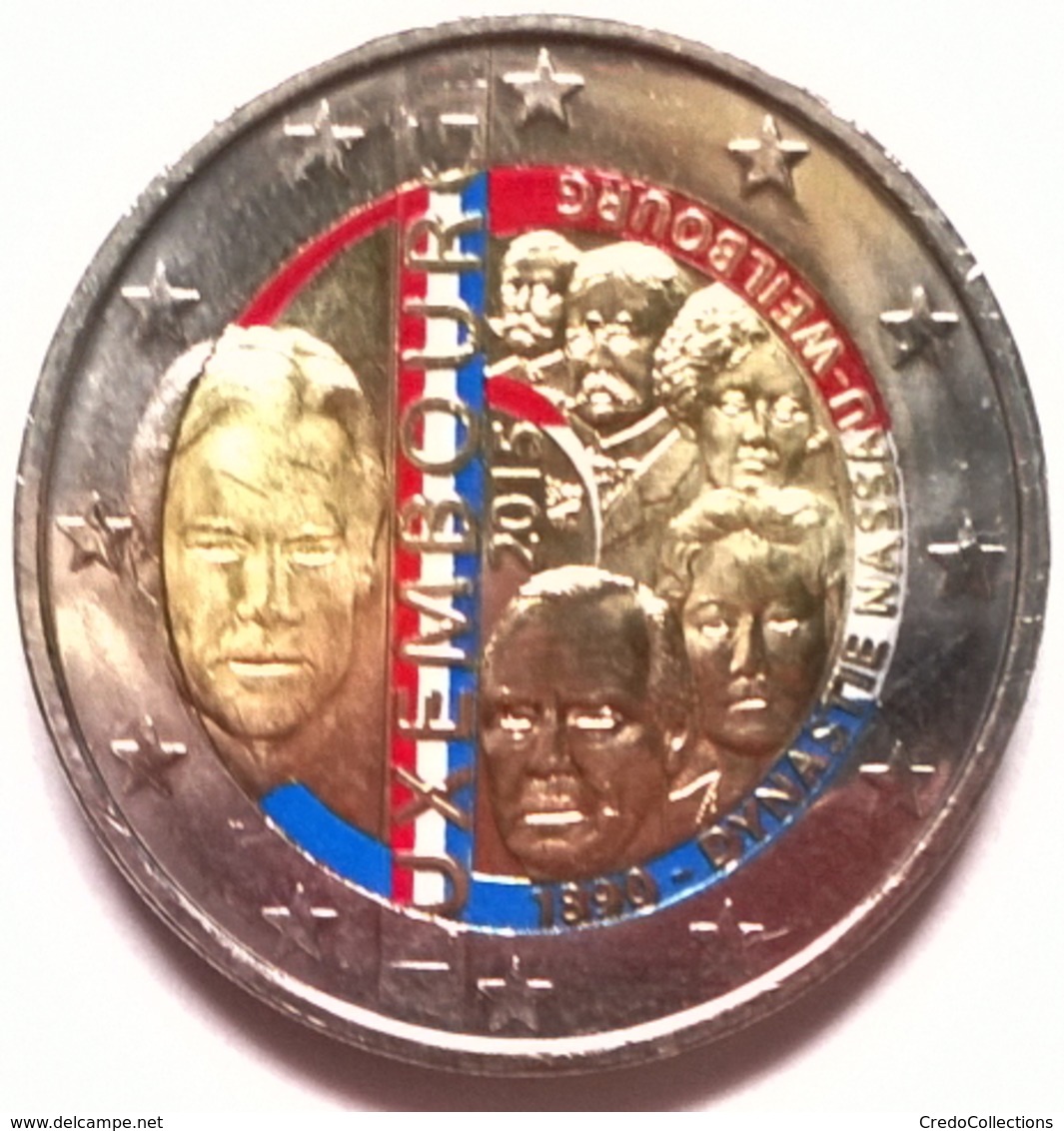Luxembourg - 2 Euros Couleurs - 2015 - 125 Ans De La Dynastie Nassau-Weilbourg - Luxemburgo