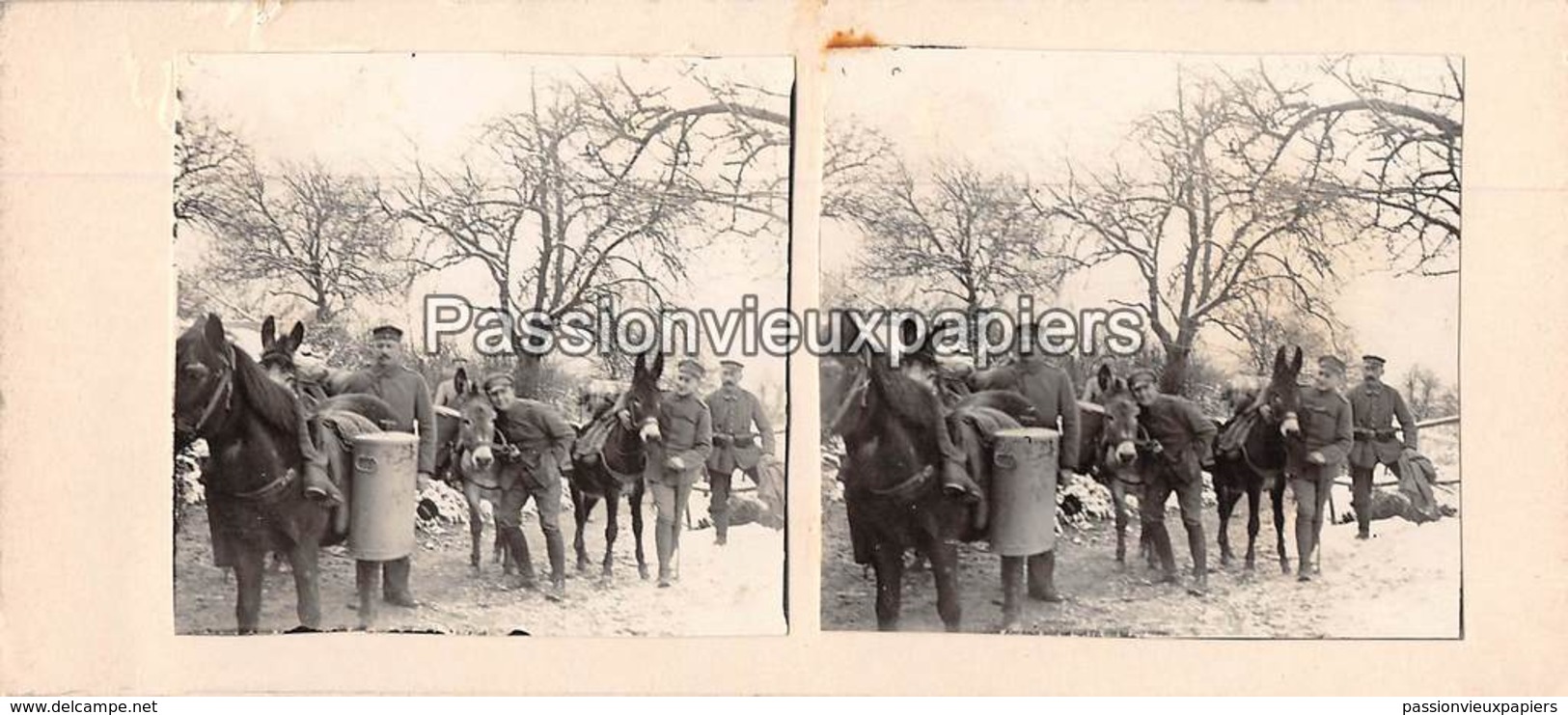 PHOTO STEREO 1914/1918 CORVEE D'EAU ?  SUNDGAU - Autres & Non Classés