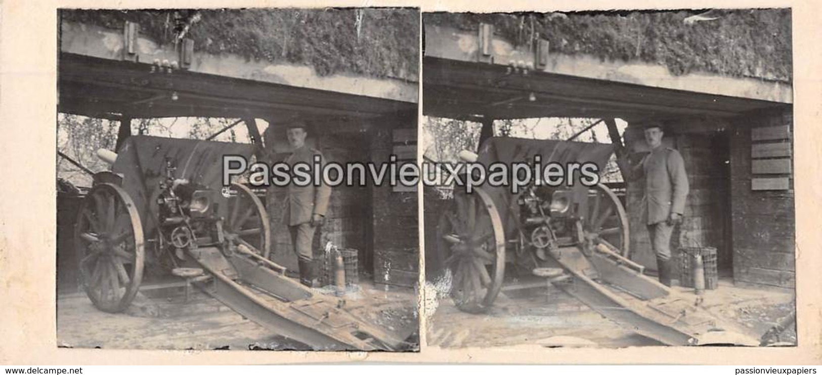 PHOTO STEREO 1914/1918 CANON ARTILLERIE   SUNDGAU - Autres & Non Classés