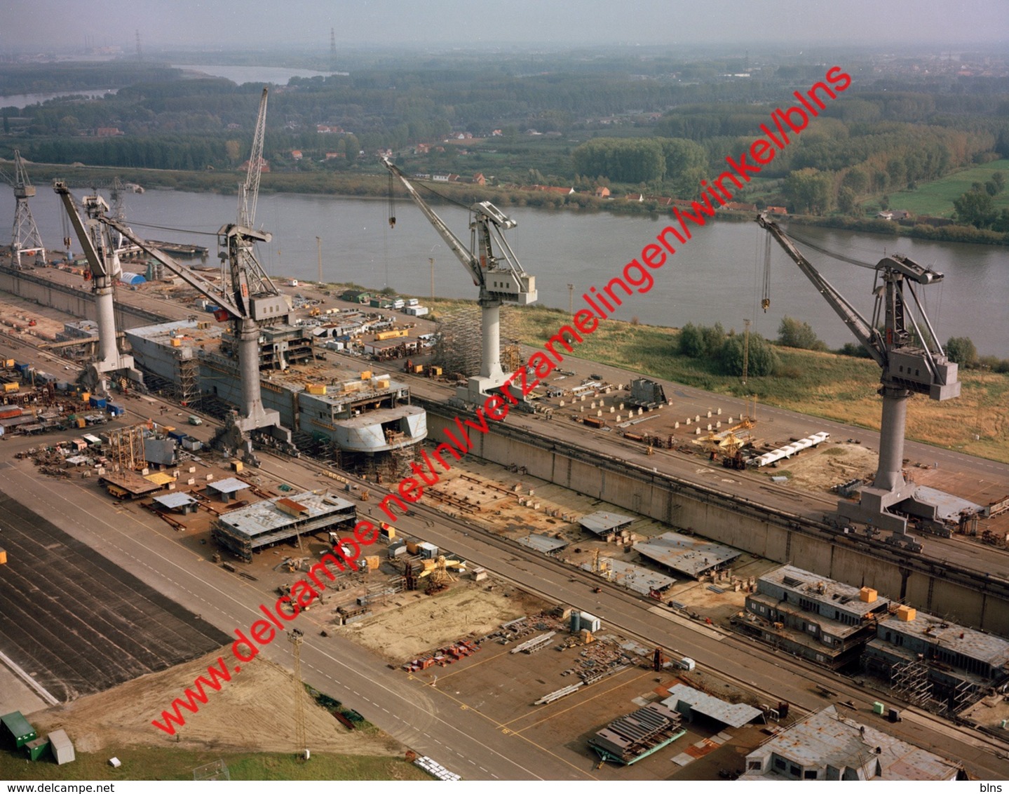 Boelwerf Temse In Oktober 1990 - Photo 15x23cm - Luchtfoto - Scheepswerf - Lieux