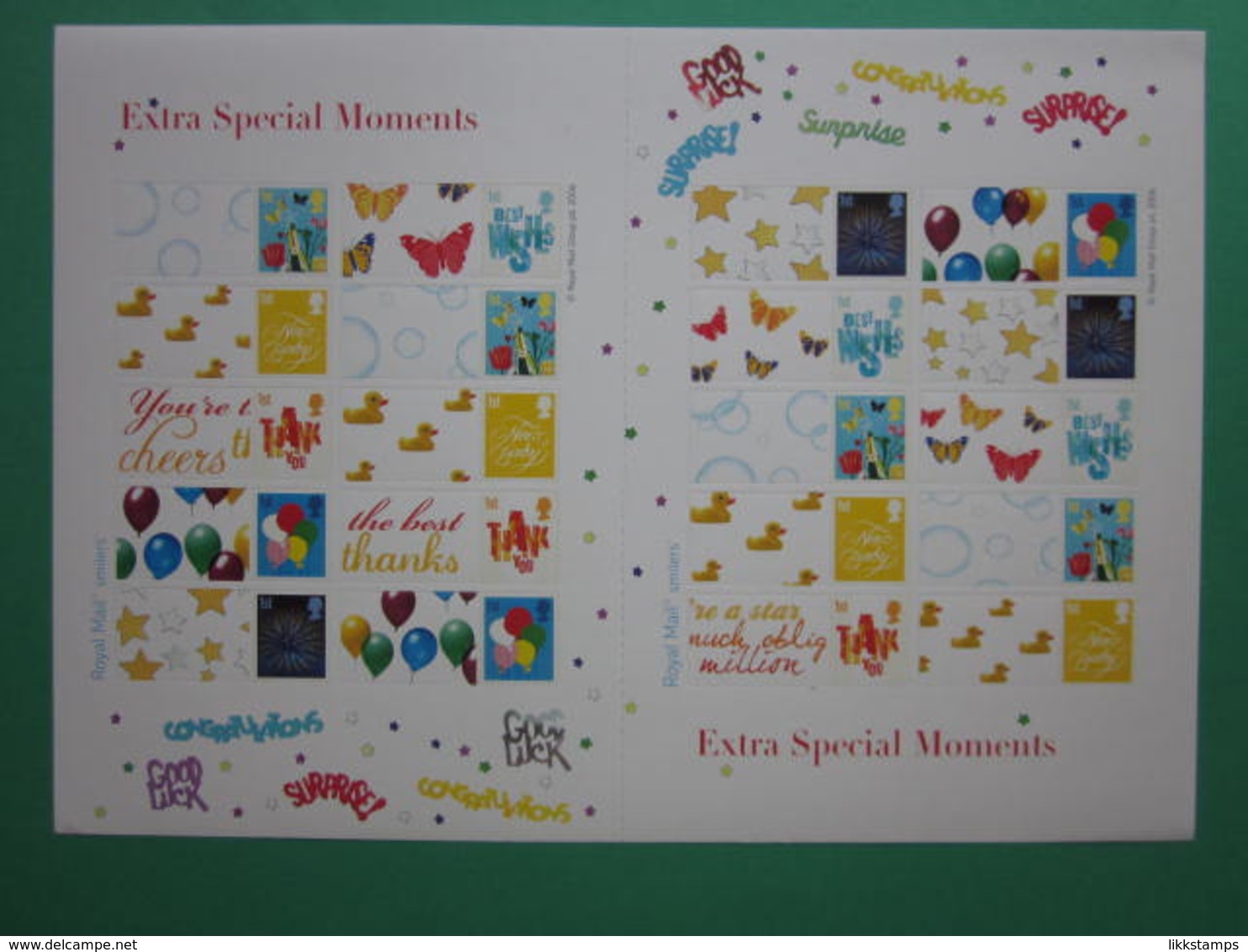2006 ROYAL MAIL EXTRA SPECIAL MOMENTS GENERIC SMILERS SHEET. #SS0037 - Smilers Sheets