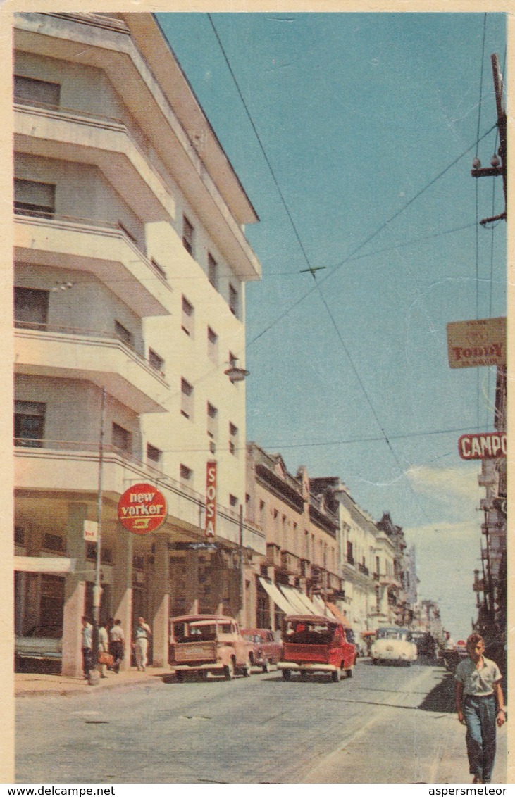 ASUNCION, CALE PALMA - PARAGUAY POSTAL WITH ADVERTISING "MUSIC HALL, SU CASA DE DISCOS" MUSICA. WRITTEN 1971 -LILHU - Paraguay