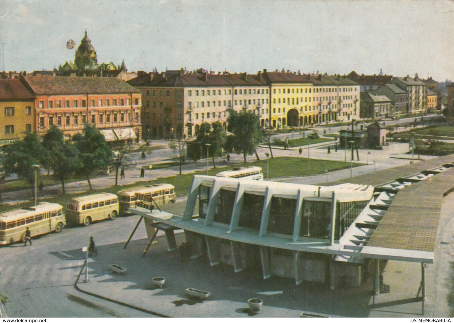 Szeged - Karl Marx Square , Bus Station 1968 - Hongrie