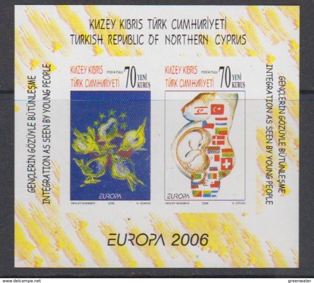 Europa Cept 2006 Northern Cyprus M/s Imperforated  ** Mnh (45451A) ROCK BOTTOM - 2006