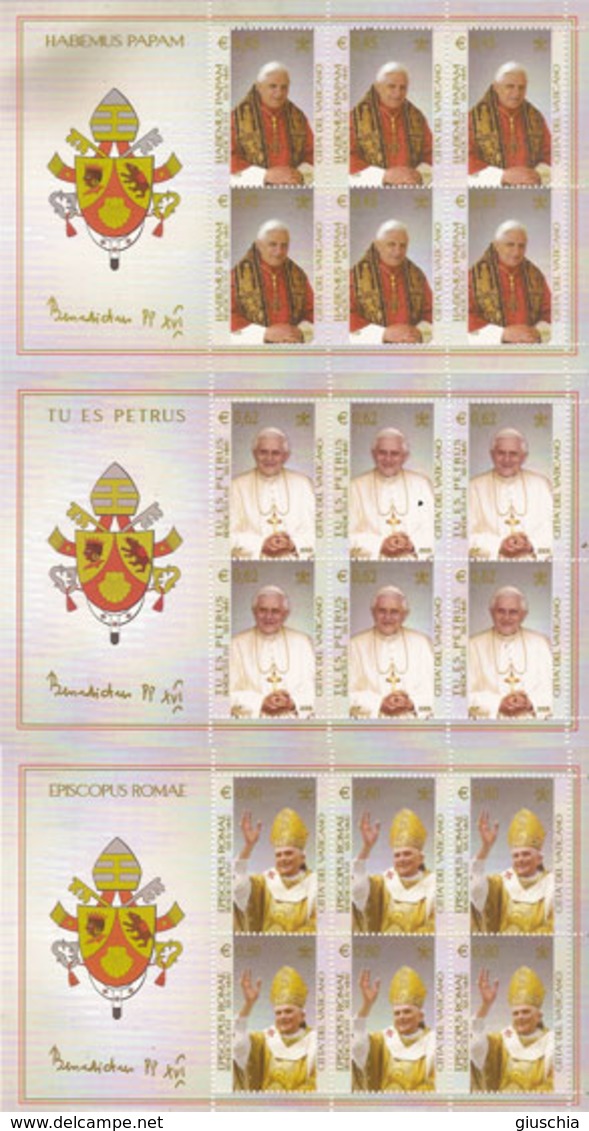 (Fb).Vaticano.Benedetto XVI.Lotticino Di Serie E Foglietti Nuovi,gomma Integra (5 Scan) (163/67-18) - Sammlungen