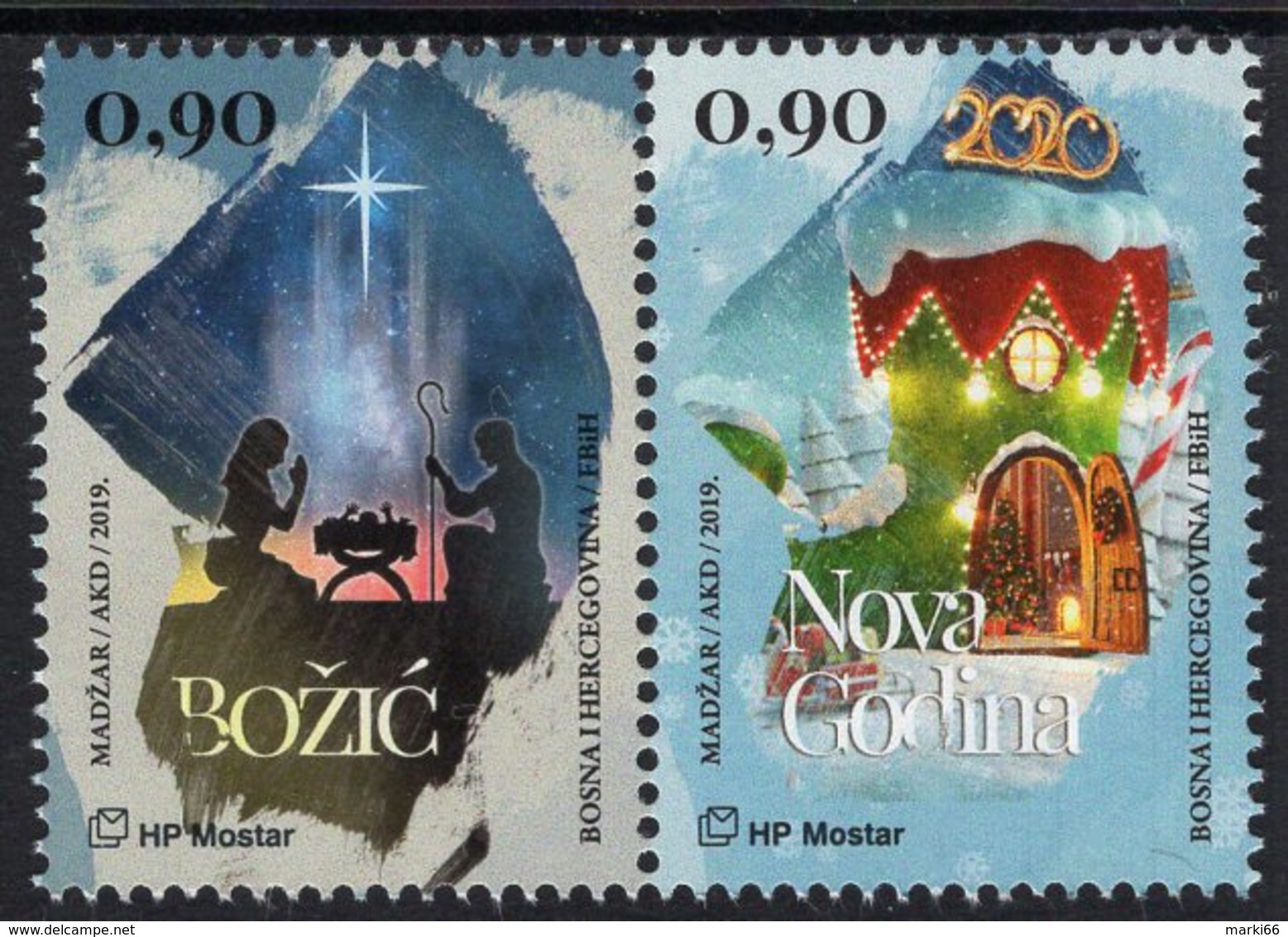 Bosnia & Herzegovina - Mostar - 2019 - Christmas And New Year - Mint Stamp Set - Bosnia Erzegovina