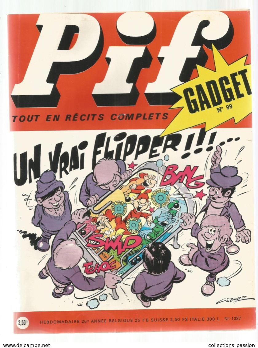 JC , PIF GADGET ,tout En Récits Complets, N° 1337 , 1971, Frais Fr 3.45 E - Pif Gadget