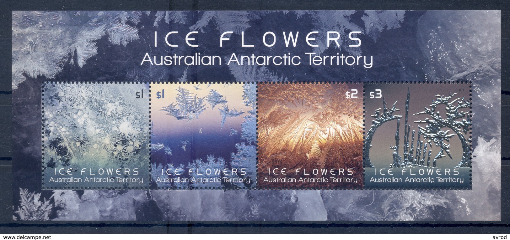 AUSTRALIAN ANTARCTIC TERRITORY * 2016 * M/Sheet (4 Stamps) * MNH** Ice Flowers - Mi.No BL19 - Otros - Oceanía