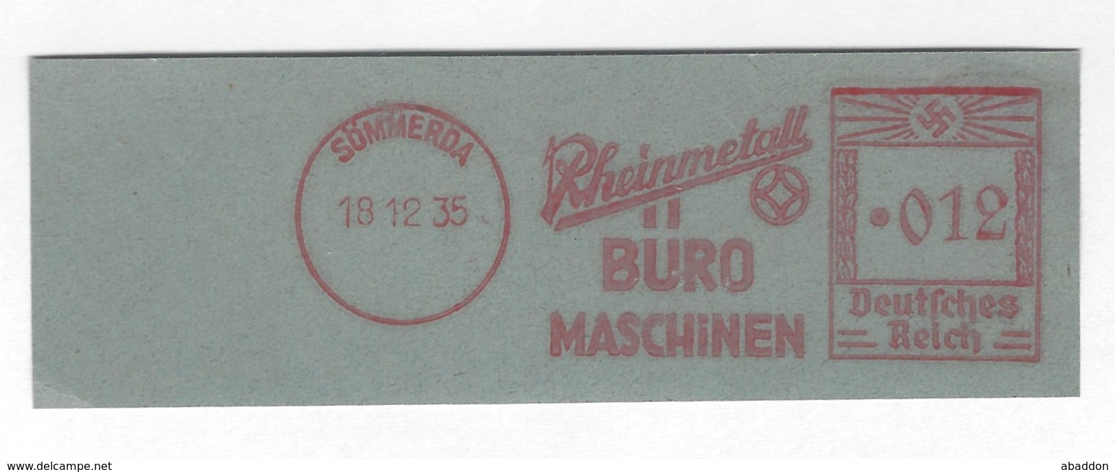 Deutschtes Reich AFS - SÖMMERDA, Rheinmetall - BÜROMASCHINEN 1935 - Maschinenstempel (EMA)