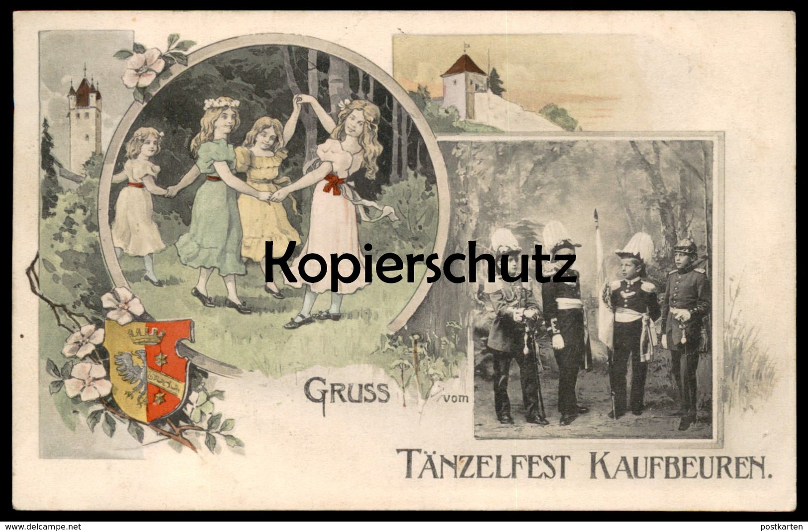 ALTE POSTKARTE GRUSS VOM TÄNZELFEST KAUFBEUREN Bayern Tanz Dance Kinder Children Uniform Ansichtskarte Cpa AK Postcard - Kaufbeuren