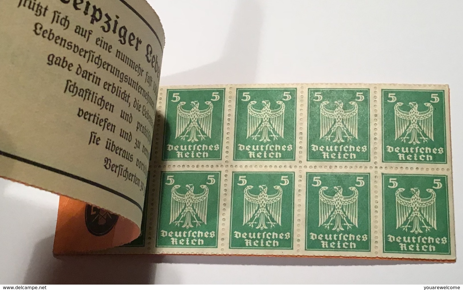 Deutsches Reich 1925 Mi MH 16 ONr 2 Markenheftchen RARITÄT (carnet Booklet Insurance Versicherung Assurance Retraite - Cuadernillos