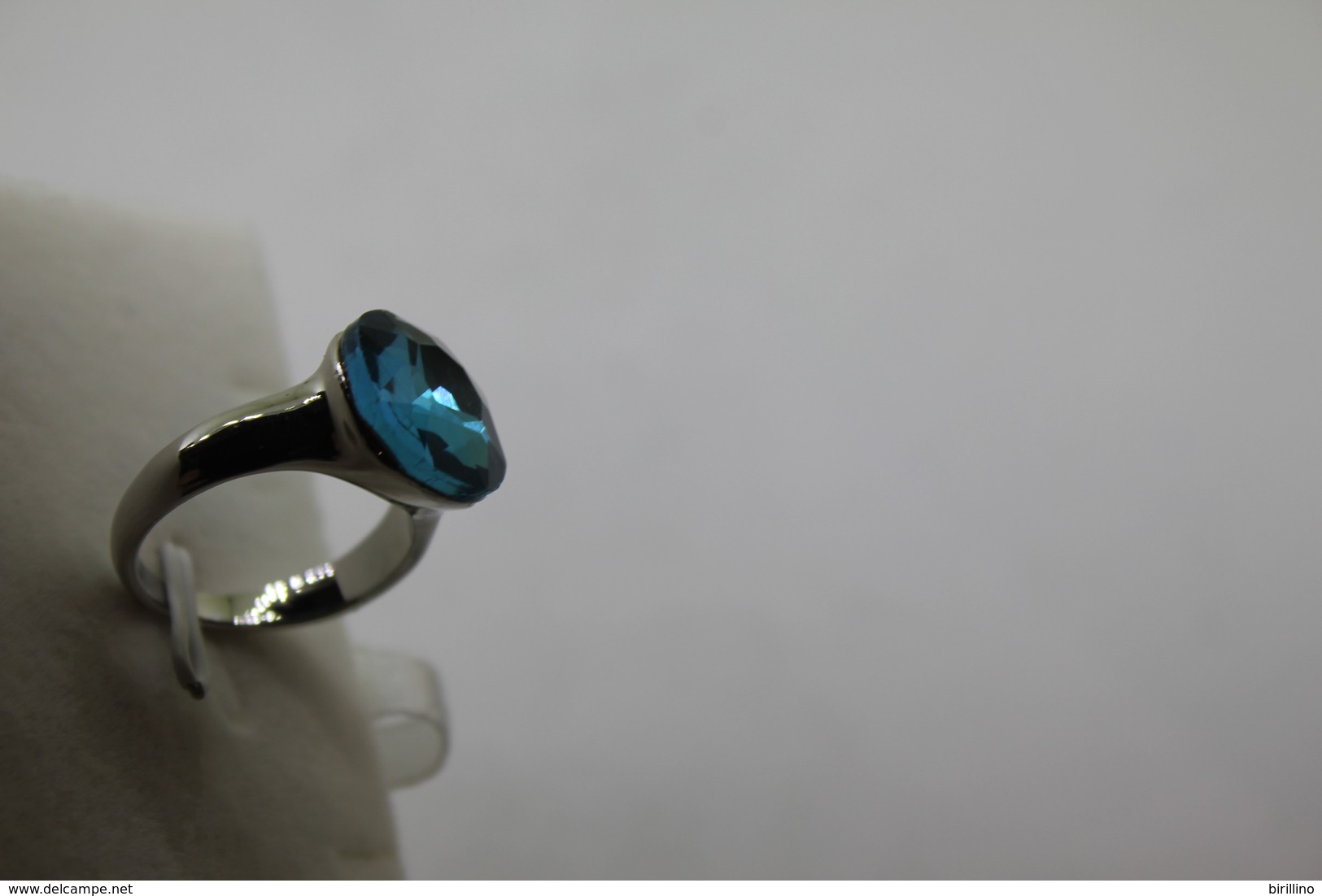 A60027 - Anello In Acciaio Con Zircone CZ Misura 6 - Anillos