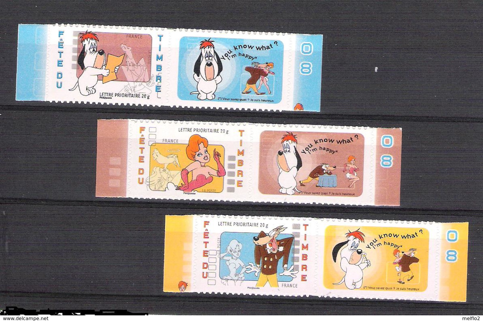 2008 / NEUF ADHÉSIF N° 160A / 161A / 162A  -  TEX AVERY - DROOPY - GIRL - LE LOUP / COTE 27 Euros / Départ à 15% - Autres & Non Classés