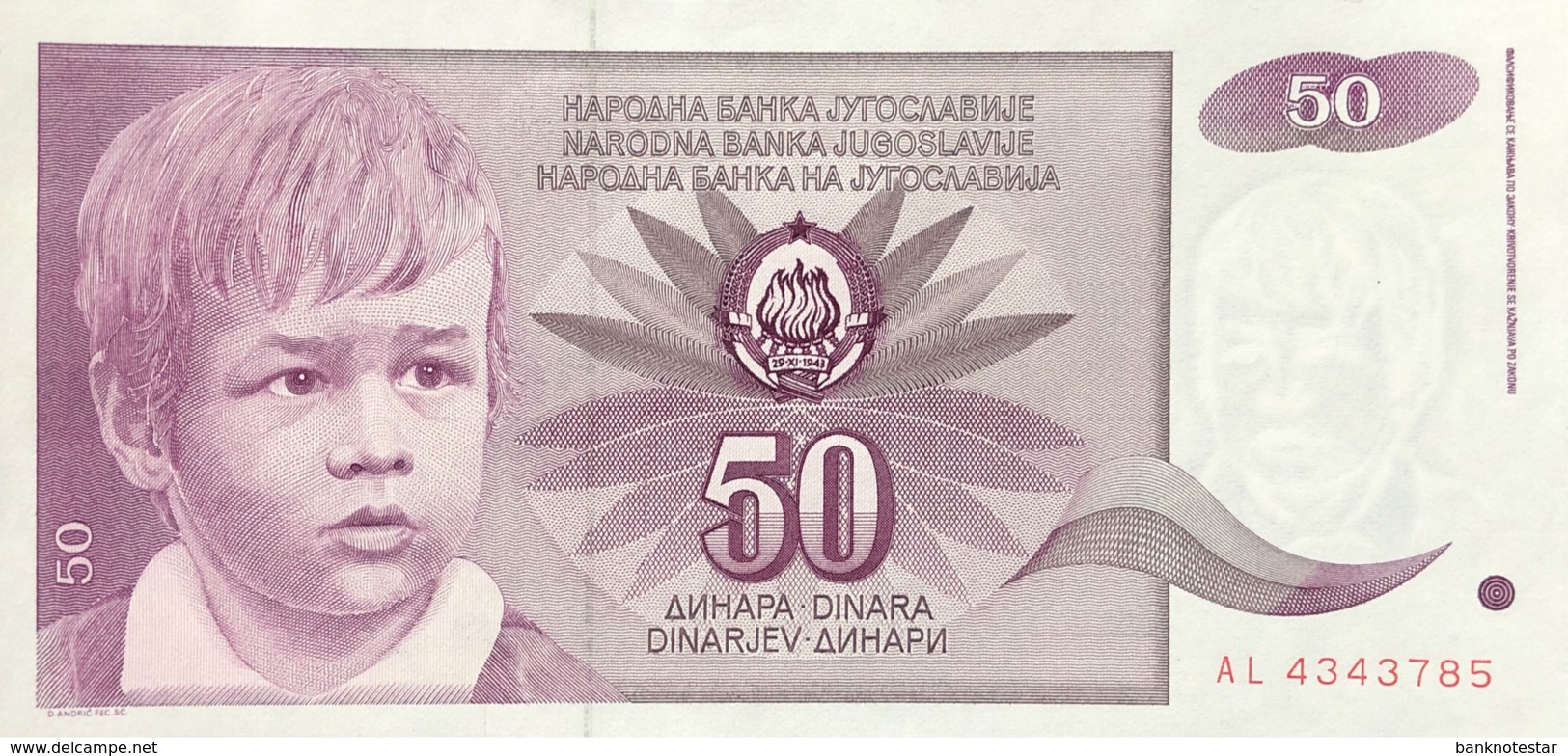 Jugoslavia 50 Dinara, P-104 (1.6.1990) - UNC - Yougoslavie