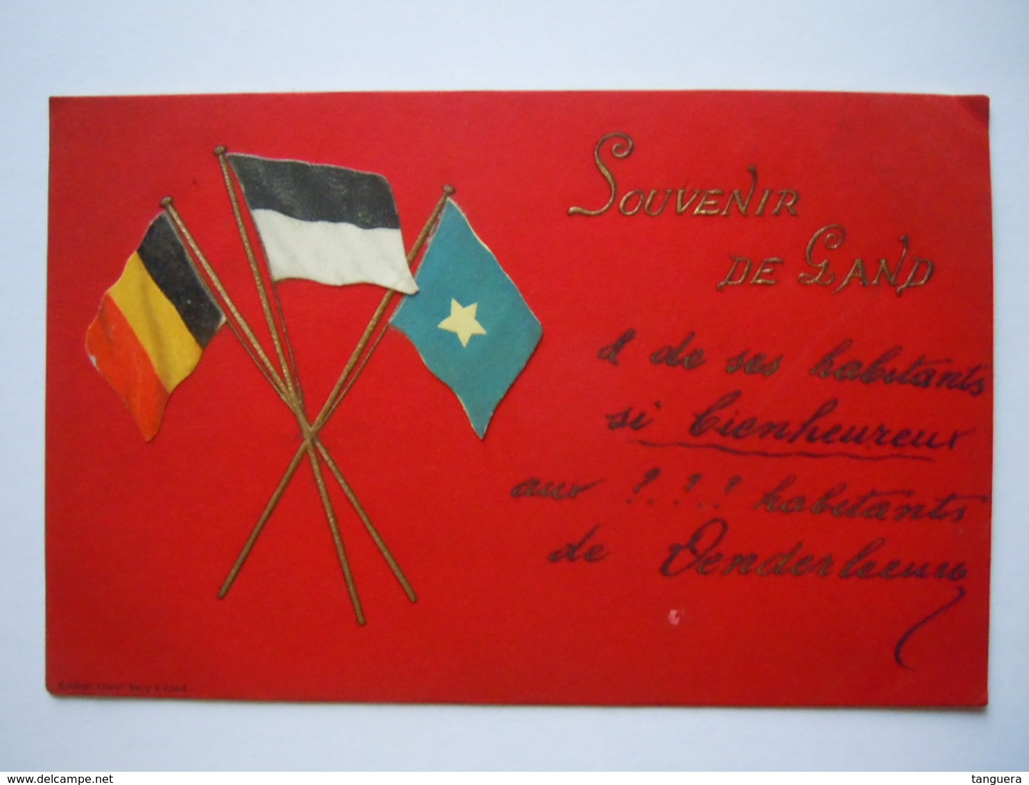 Gent Souvenir De Gand Vlaggen Drapeaux Gelopen Circulée 1900 - Gent