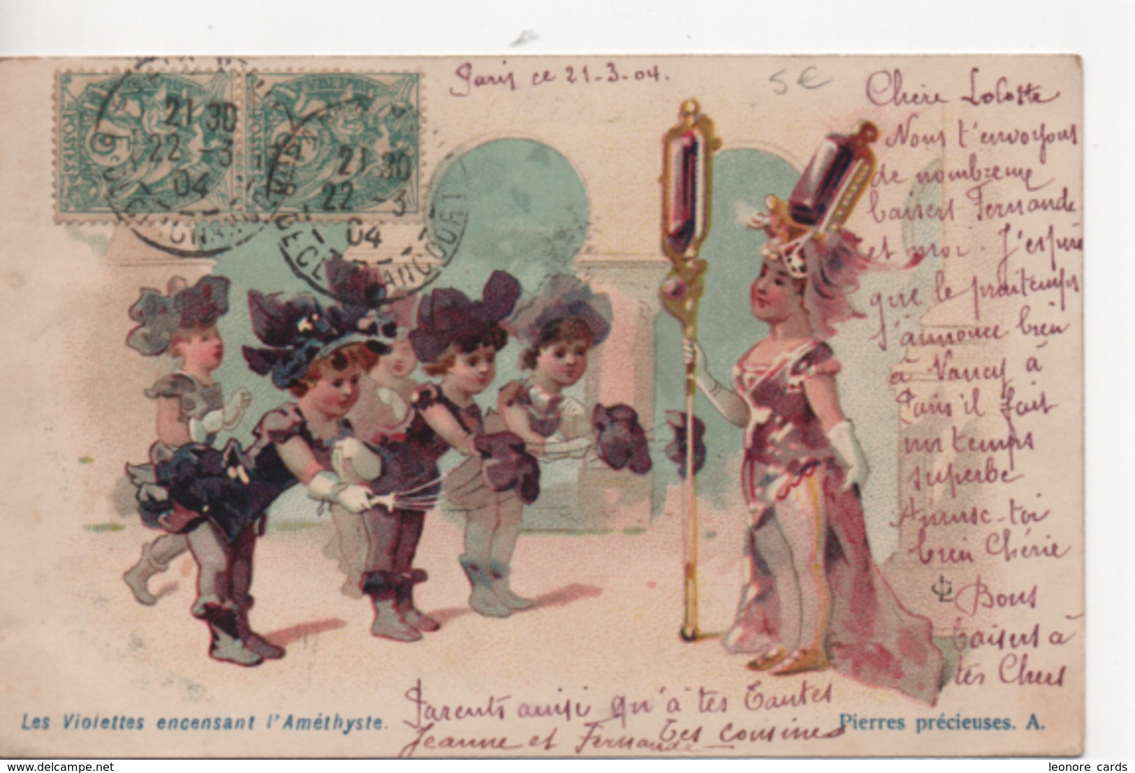 CPA.Illustration Non Signée.Les Violettes Encensant L'Améthyste.1904 - 1900-1949