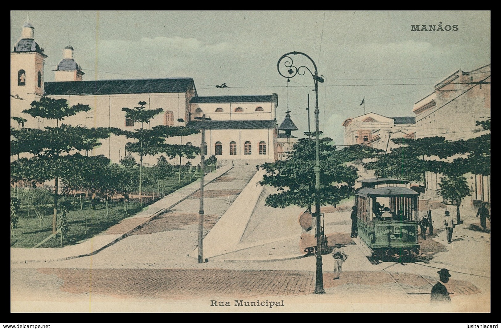 MANAUS - ELECTRICOS - Rua Municipal. ( Ed. Agencia Freitas )  Carte Postale - Manaus