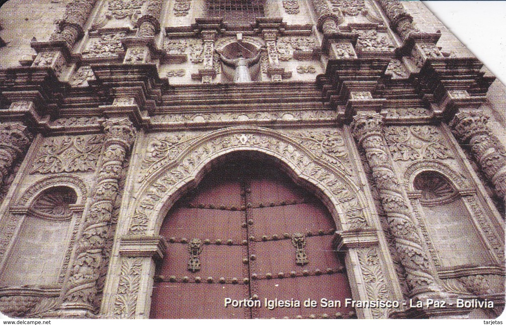 TARJETA DE BOLIVIA DE ENTEL DEL PORTON DE LA IGLESIA DE SAN FRANCISCO - Bolivie