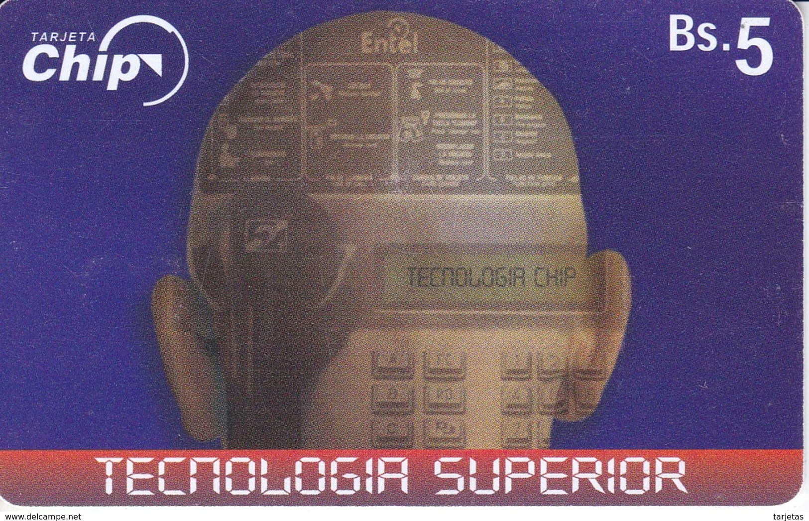 TARJETA CON CHIP DE BOLIVIA DE TECNOLOGIA SUPERIOR CADUCIDAD 31/12/2003 (DETRAS GRIS FUERTE) - Bolivië