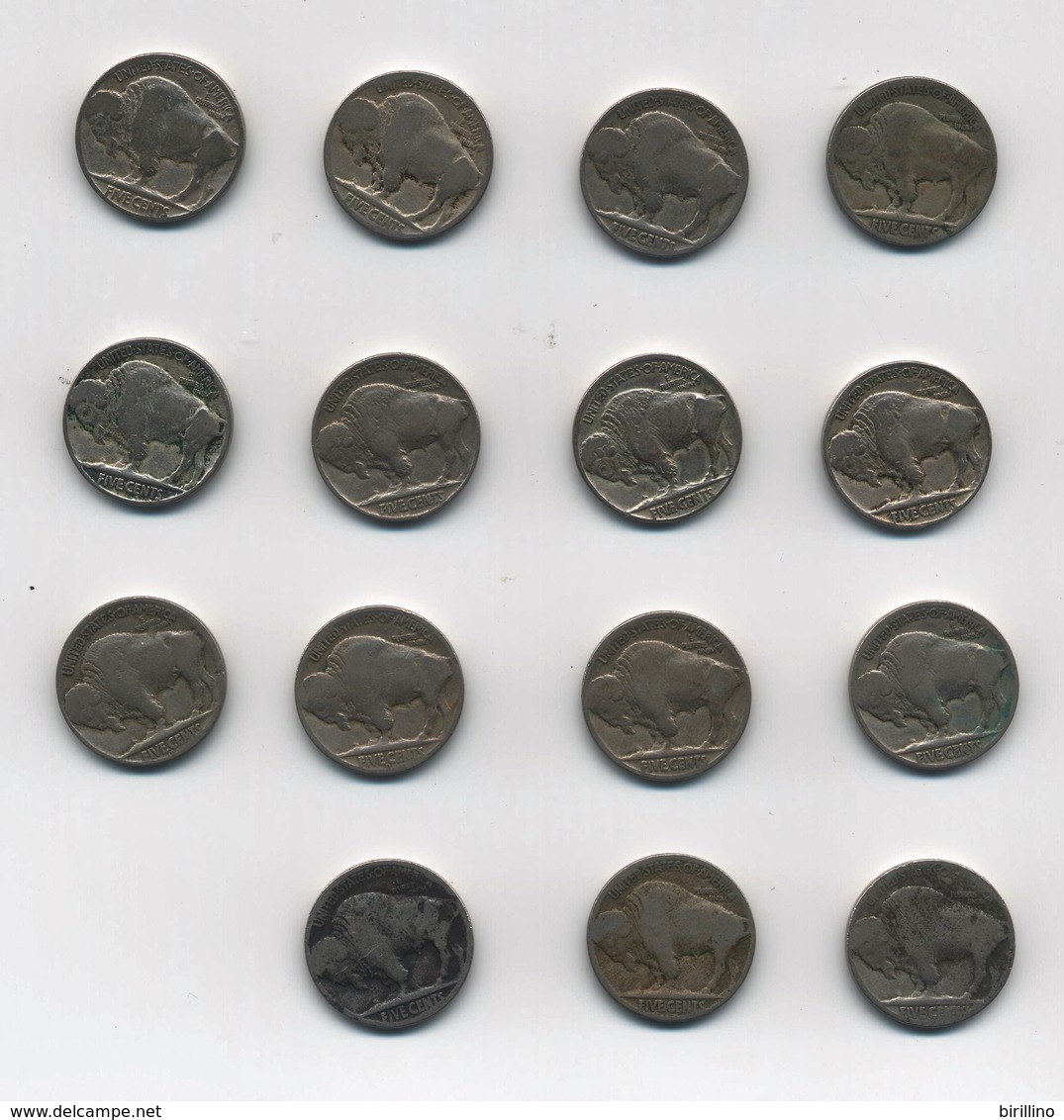 3104 - Lotto Di 15 Monete 5 Cent Buffalo. - Central America