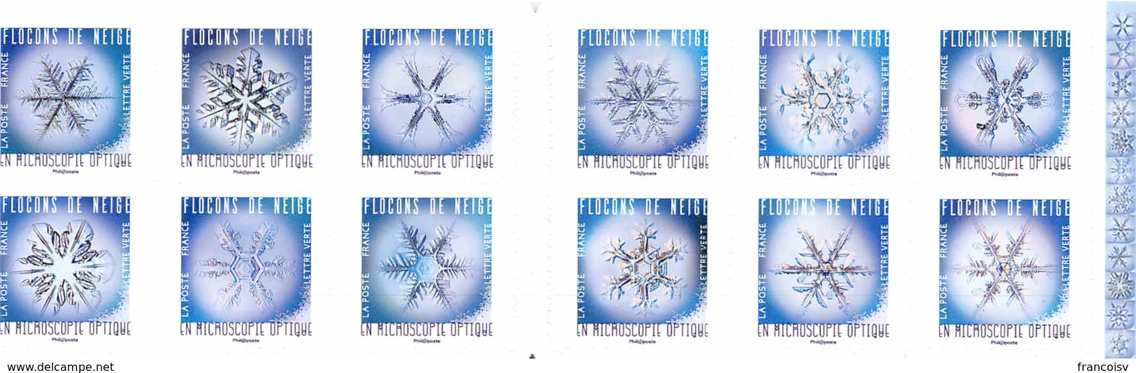 Flocons De Neige En Microscope Optique 2018 - Carnet Neuf Non Plié De 12 TVP Lettre Verte  Timbres France - Sonstige & Ohne Zuordnung