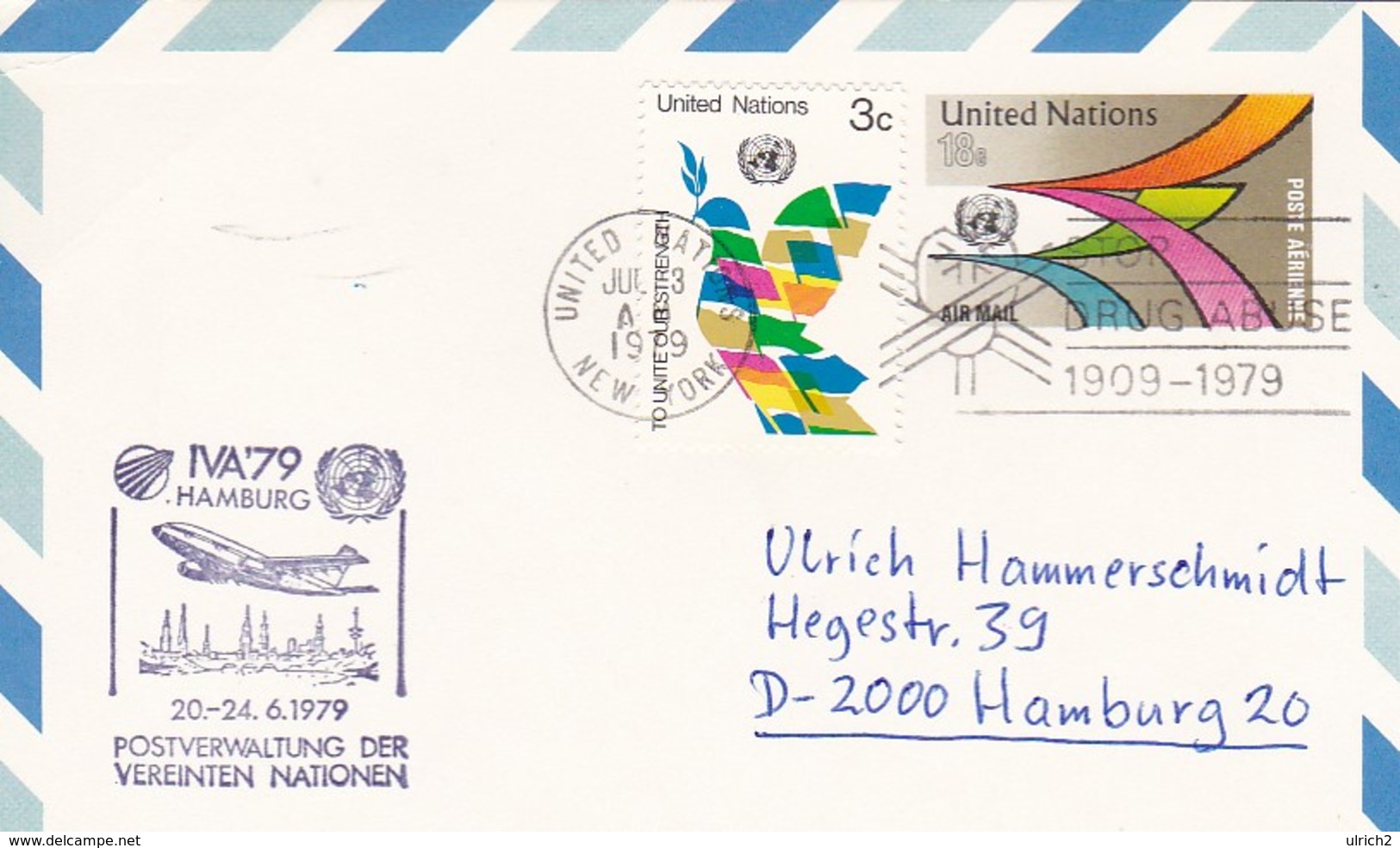 UN New York Airmail IVA 79 Hamburg - 1979 (45632) - Poste Aérienne