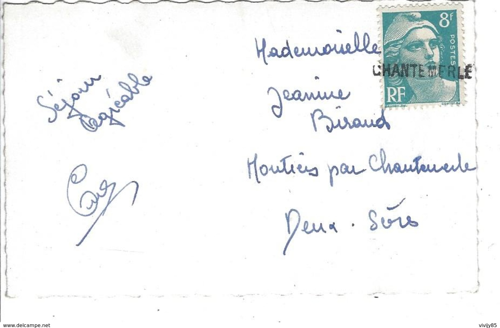 86 - VOUNEUIL SOUS BIARD - ( VIENNE ) - T.B. Petite Carte Du Centre Région. Académie De POITIERS ( Tampon "CHANTEMERLE") - Vouneuil Sous Biard